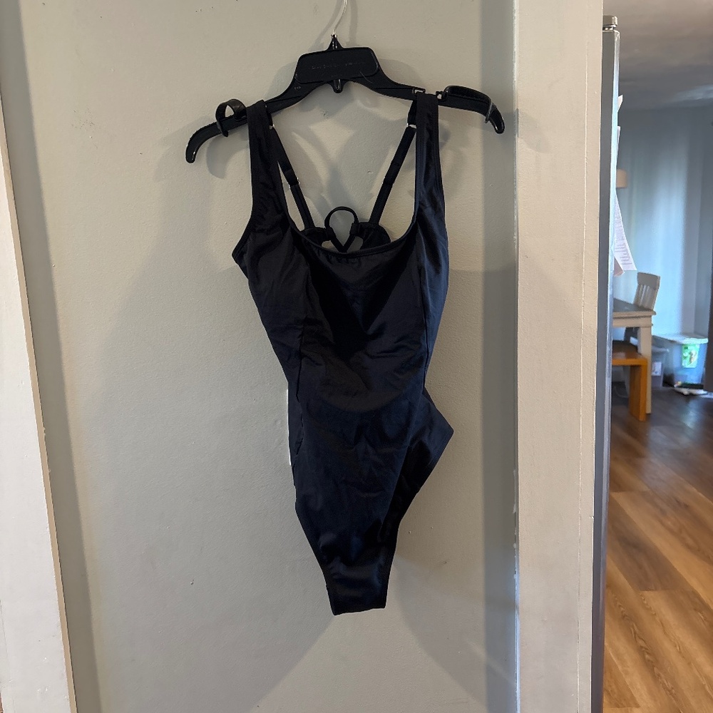 Black one piece bathing suit
